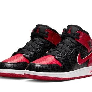 Jordan 1 Mid SS Black/Gym Red/White Little Kids 3Y